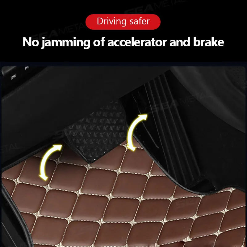 BLALION Car Floor Mats 4PCS Universal PU Waterproof Auto Foot Pad Protector Carpet Front and Rear Mats Set Interior Accessories