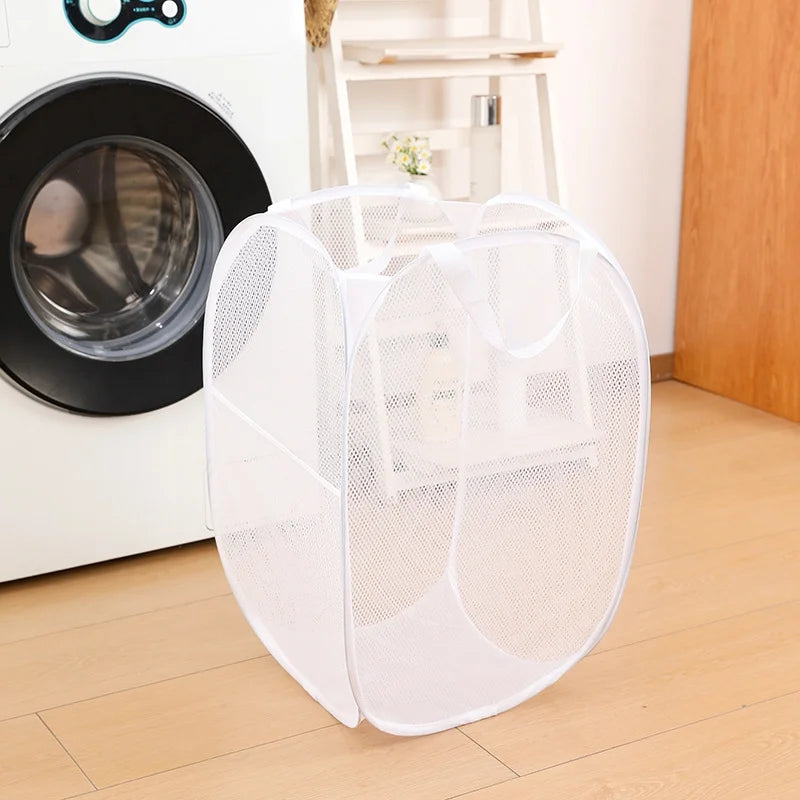 Foldable Mesh Laundry Basket – Lightweight Pop-Up Clothes Hamper