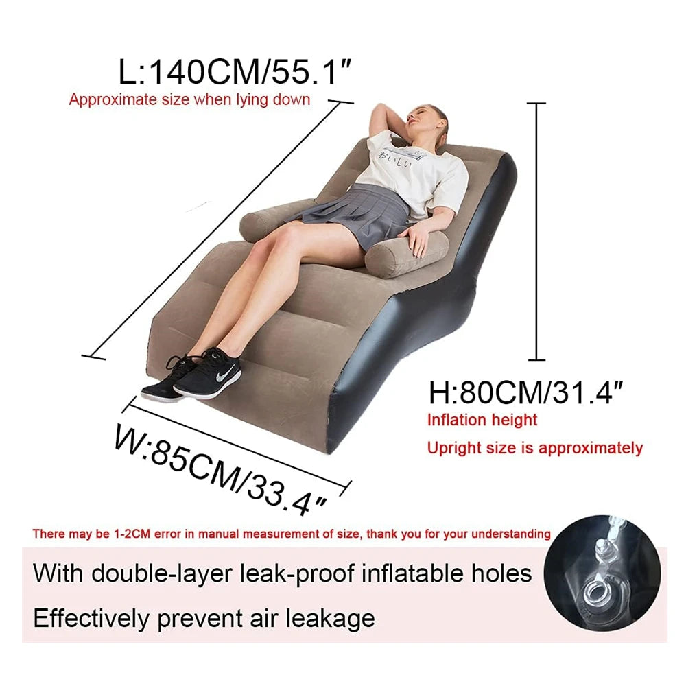 Folding Inflatable Lounge Sofa – Portable Indoor & Outdoor Chair