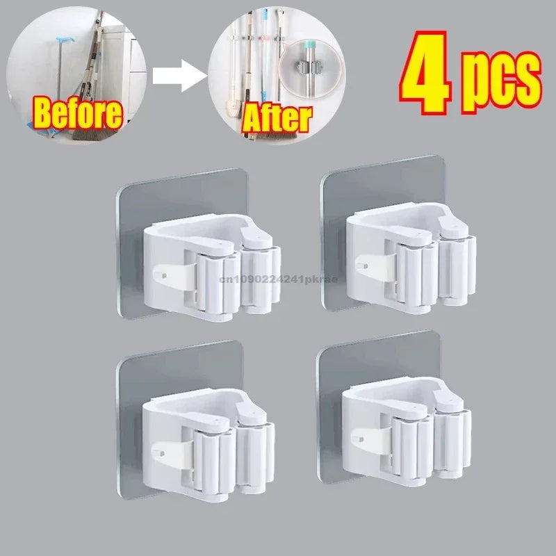 Wall-Mounted Mop & Broom Holder – Multi-Purpose Cleaning Tool Organizer