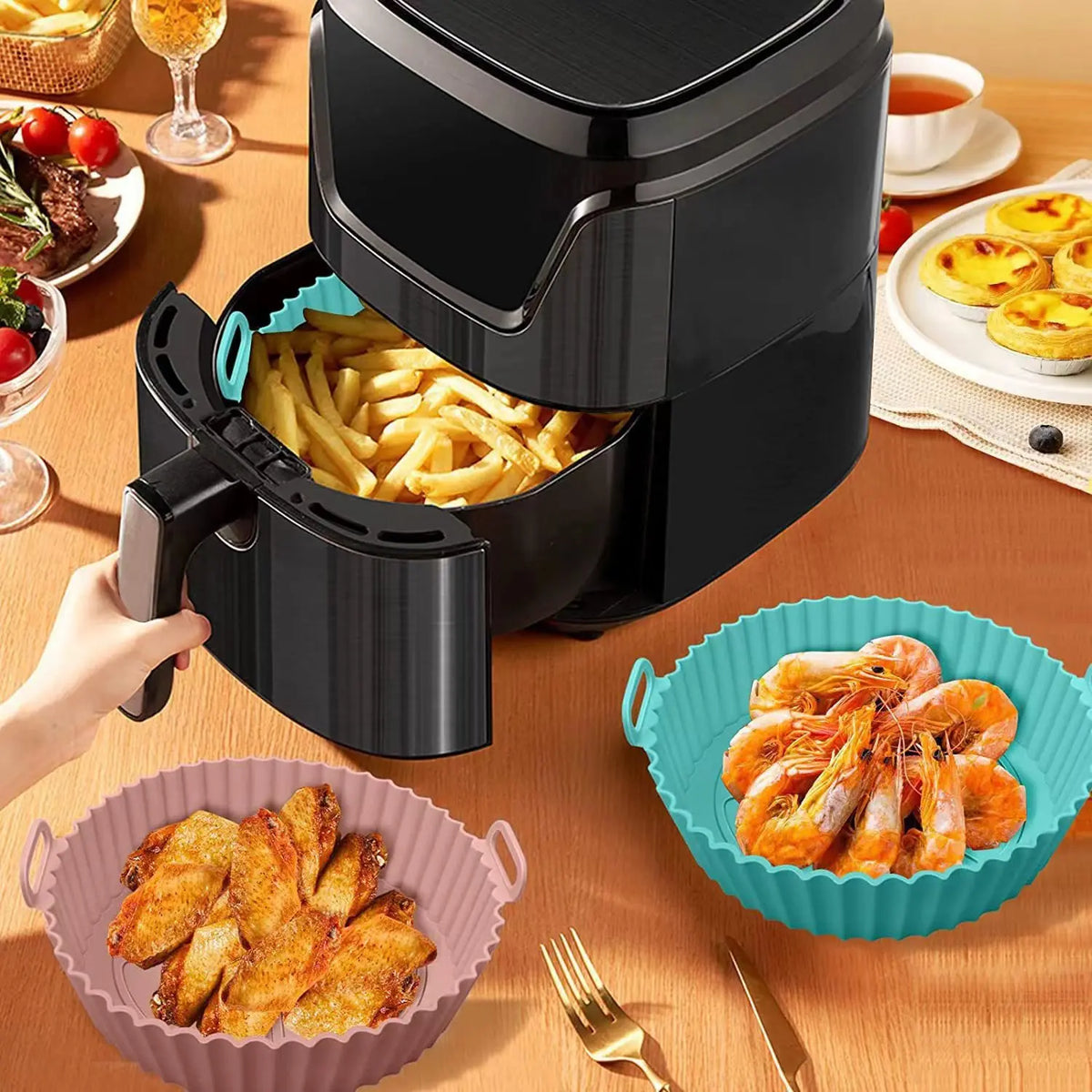 Reusable Silicone Air Fryer Liners – Non-Stick Cooking Inserts