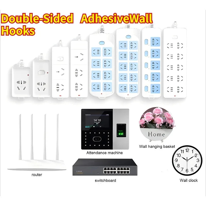 Double-Sided Adhesive Wall Hooks – Transparent No-Drill Hanging Holders