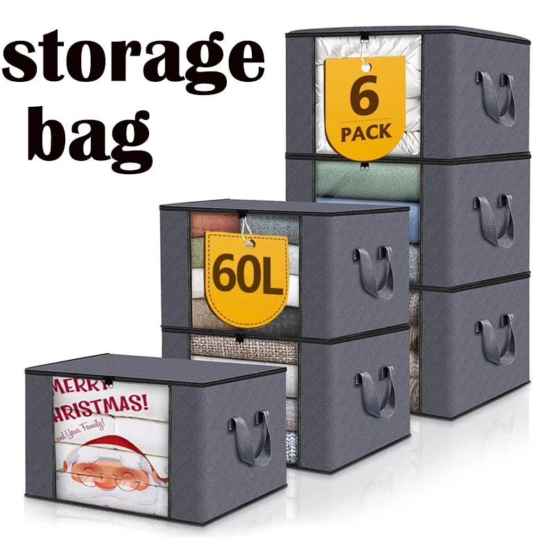 Foldable Clothes Storage Bags – Large Capacity Closet & Bedding Organizers