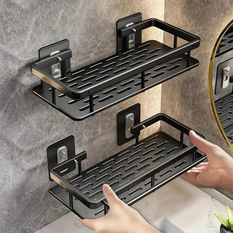 Aluminum Shower Caddy – No-Drill Wall-Mounted Bathroom Organizer