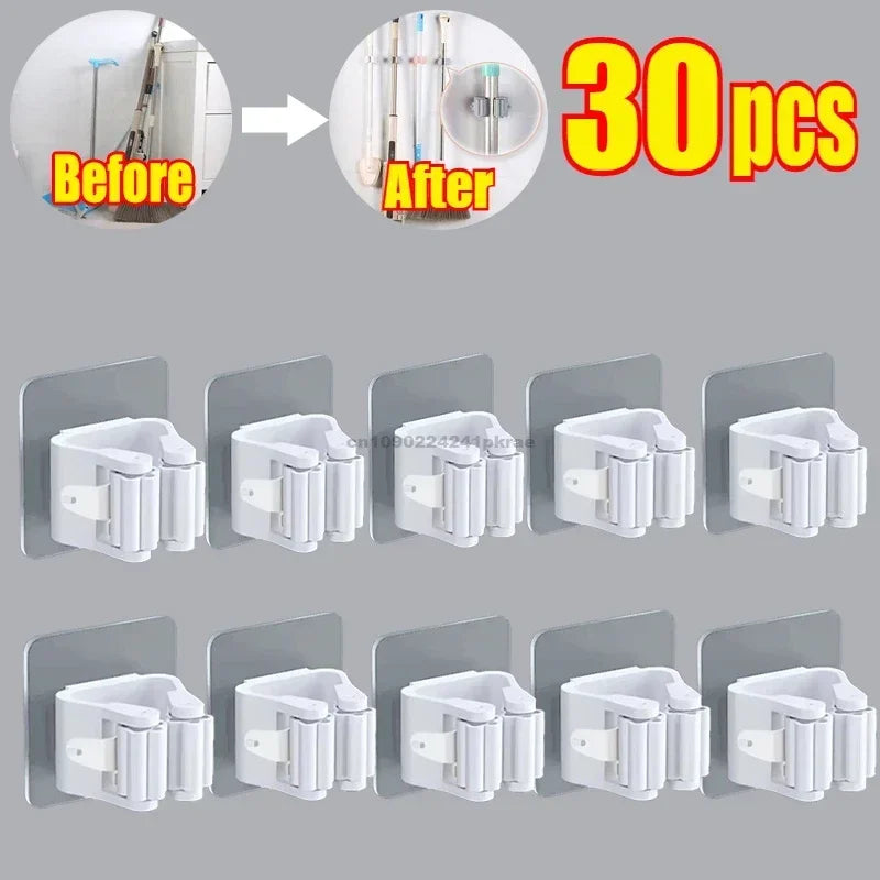 Wall-Mounted Mop & Broom Holder – Multi-Purpose Cleaning Tool Organizer
