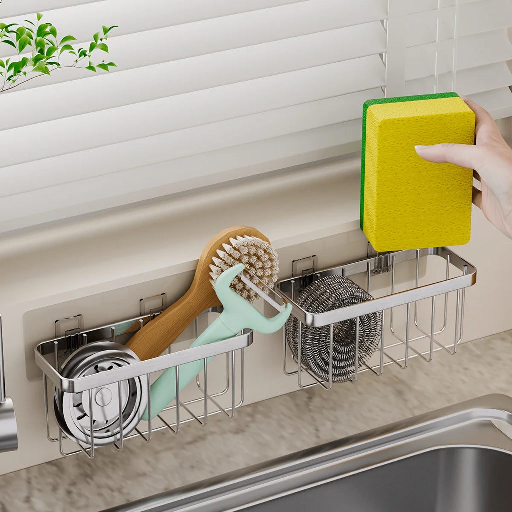 Stainless Steel Sink Caddy – Sponge & Dish Brush Holder