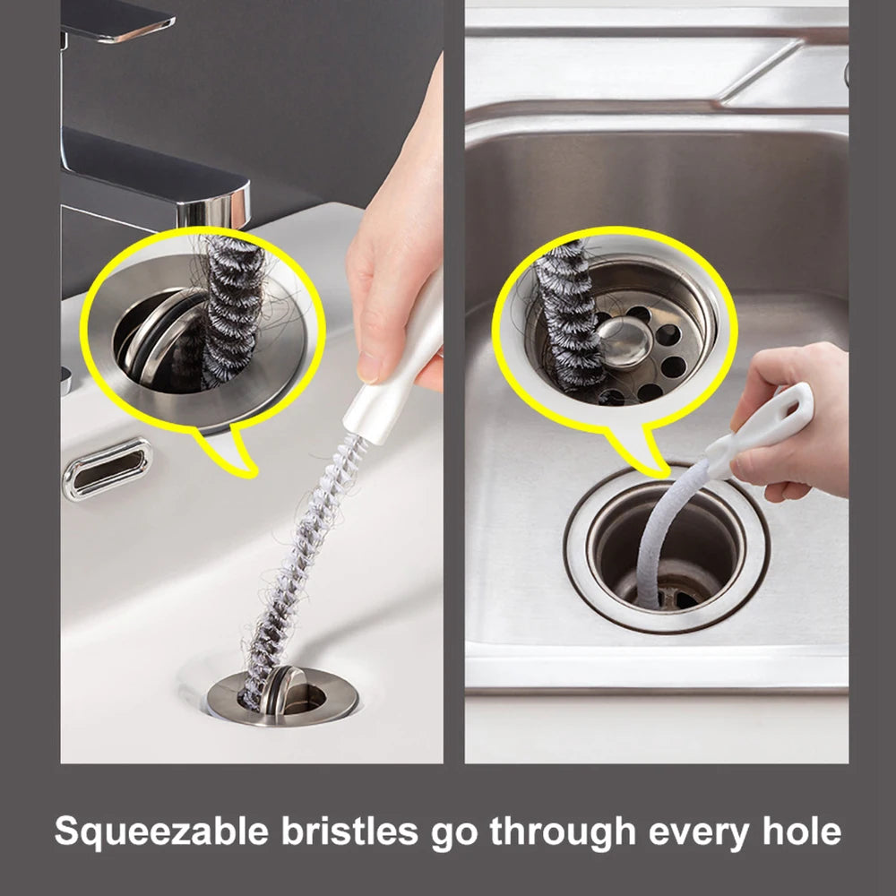 Flexible Drain Cleaning Brush – Hair & Clog Remover Tool