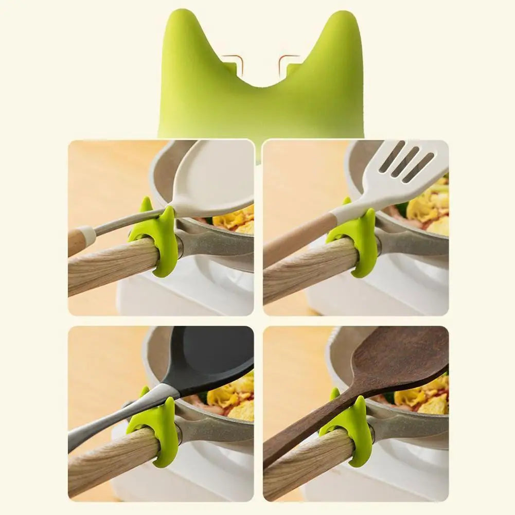 Cute Cat Silicone Spoon Rest – Heat-Resistant Kitchen Utensil Holder