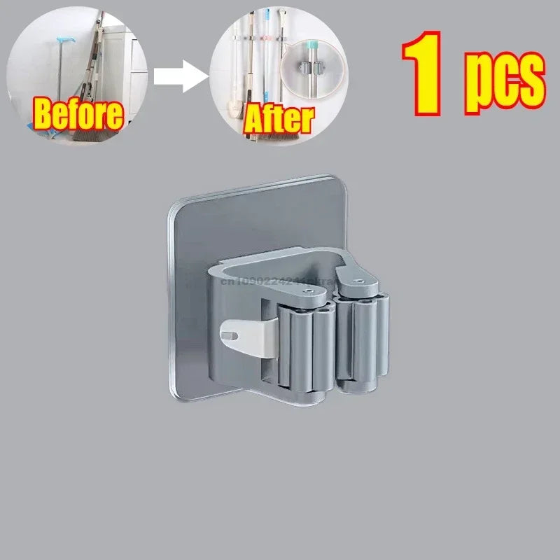 Wall-Mounted Mop & Broom Holder – Multi-Purpose Cleaning Tool Organizer
