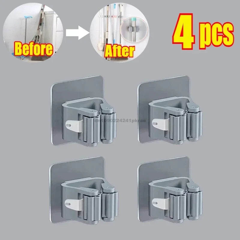 Wall-Mounted Mop & Broom Holder – Multi-Purpose Cleaning Tool Organizer