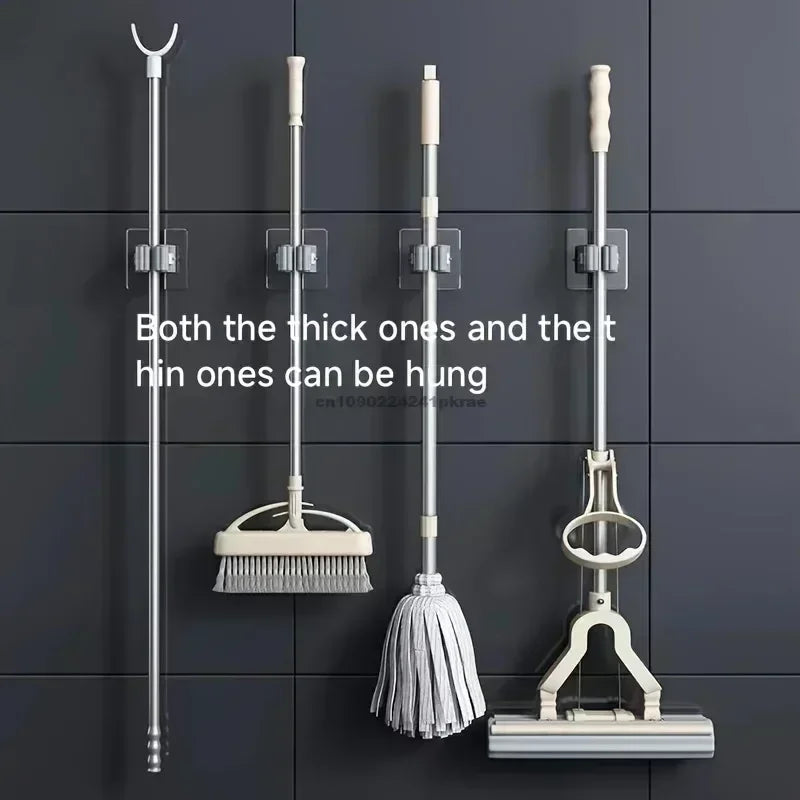 Wall-Mounted Mop & Broom Holder – Multi-Purpose Cleaning Tool Organizer