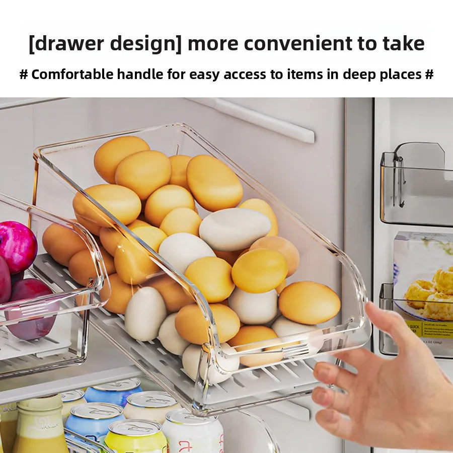 Clear Refrigerator Organizer Bins – Kitchen Food Storage Containers