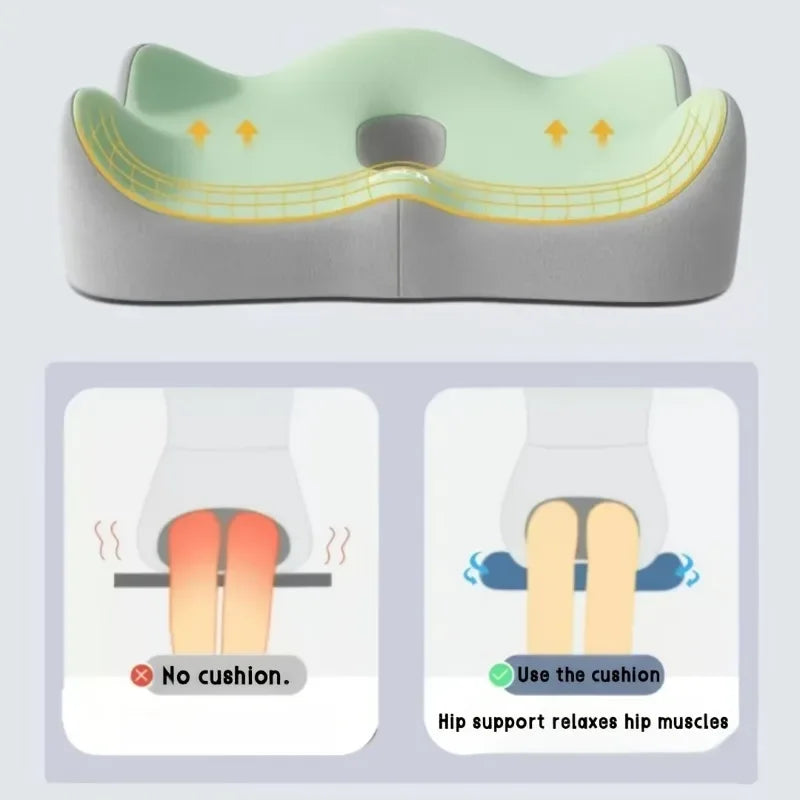 Ergonomic Memory Foam Seat Cushion – Comfort & Support Pillow