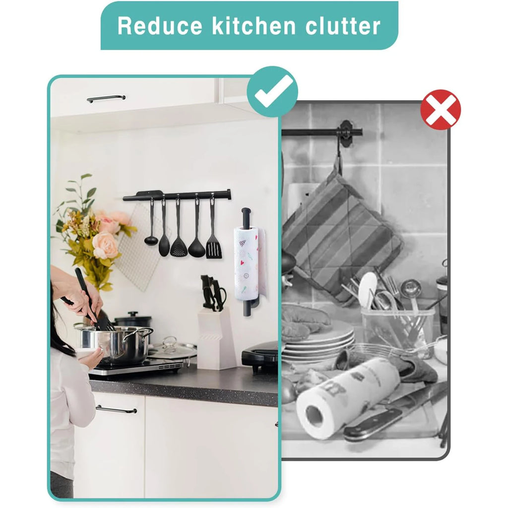 Adhesive Roll Holder – Toilet Paper & Paper Towel Organizer