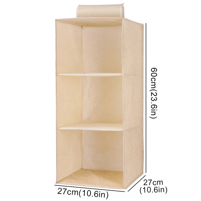 Hanging Closet Organizer with Shelves – Foldable Wardrobe Storage