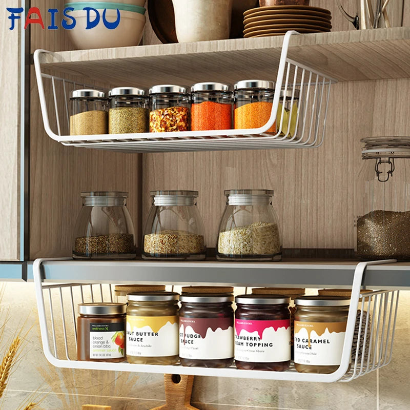 Under-Shelf Storage Basket – Space-Saving Kitchen Organizer