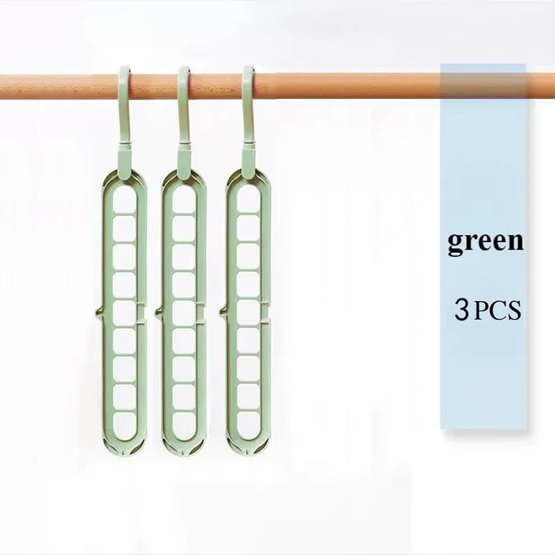 9-Hole Space-Saving Hanger Organizer – Foldable Closet Storage Rack