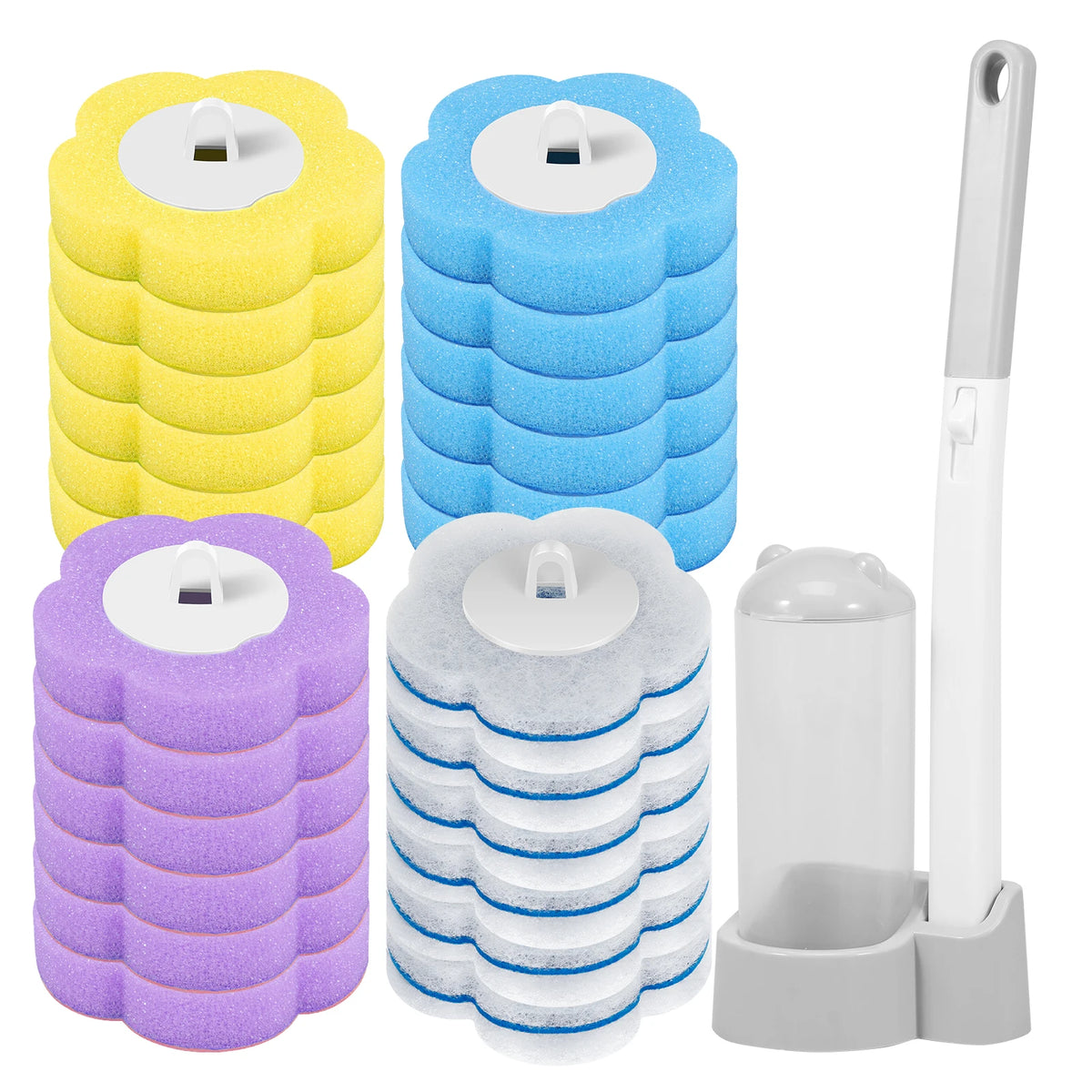 Disposable Toilet Brush Cleaning Kit with Replaceable Heads