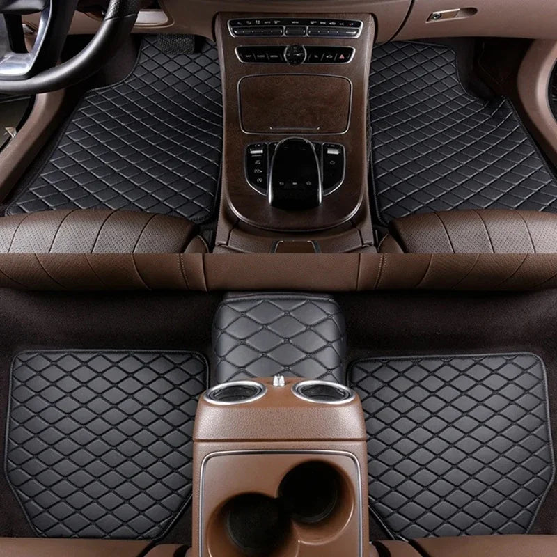 5-Piece Universal PU Leather Car Floor Mats – Waterproof Set