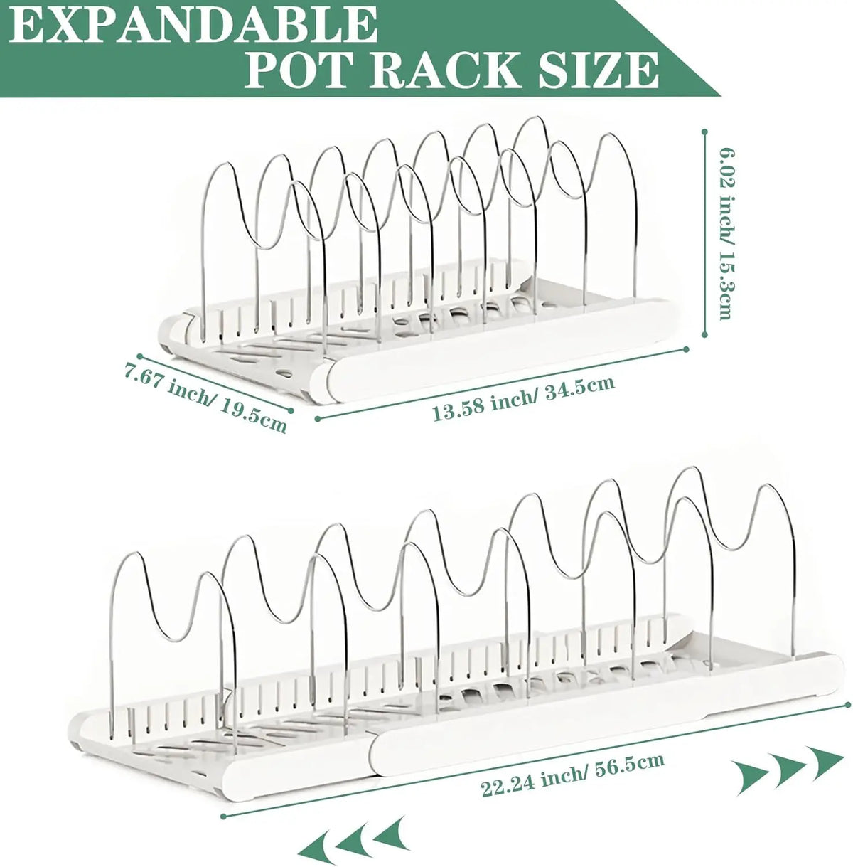 Expandable Pot & Pan Organizer Rack – Space-Saving Kitchen Storage