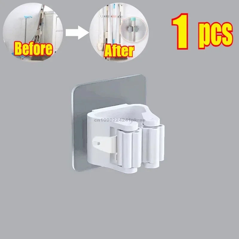 Wall-Mounted Mop & Broom Holder – Multi-Purpose Cleaning Tool Organizer