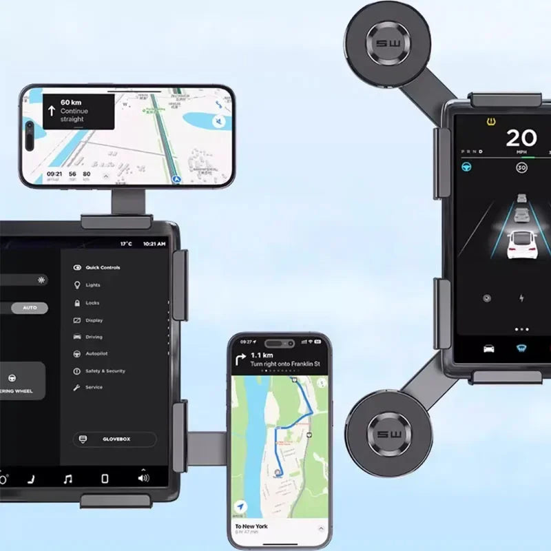 Magnetic Phone Holder for Tesla – 360° Screen Mount
