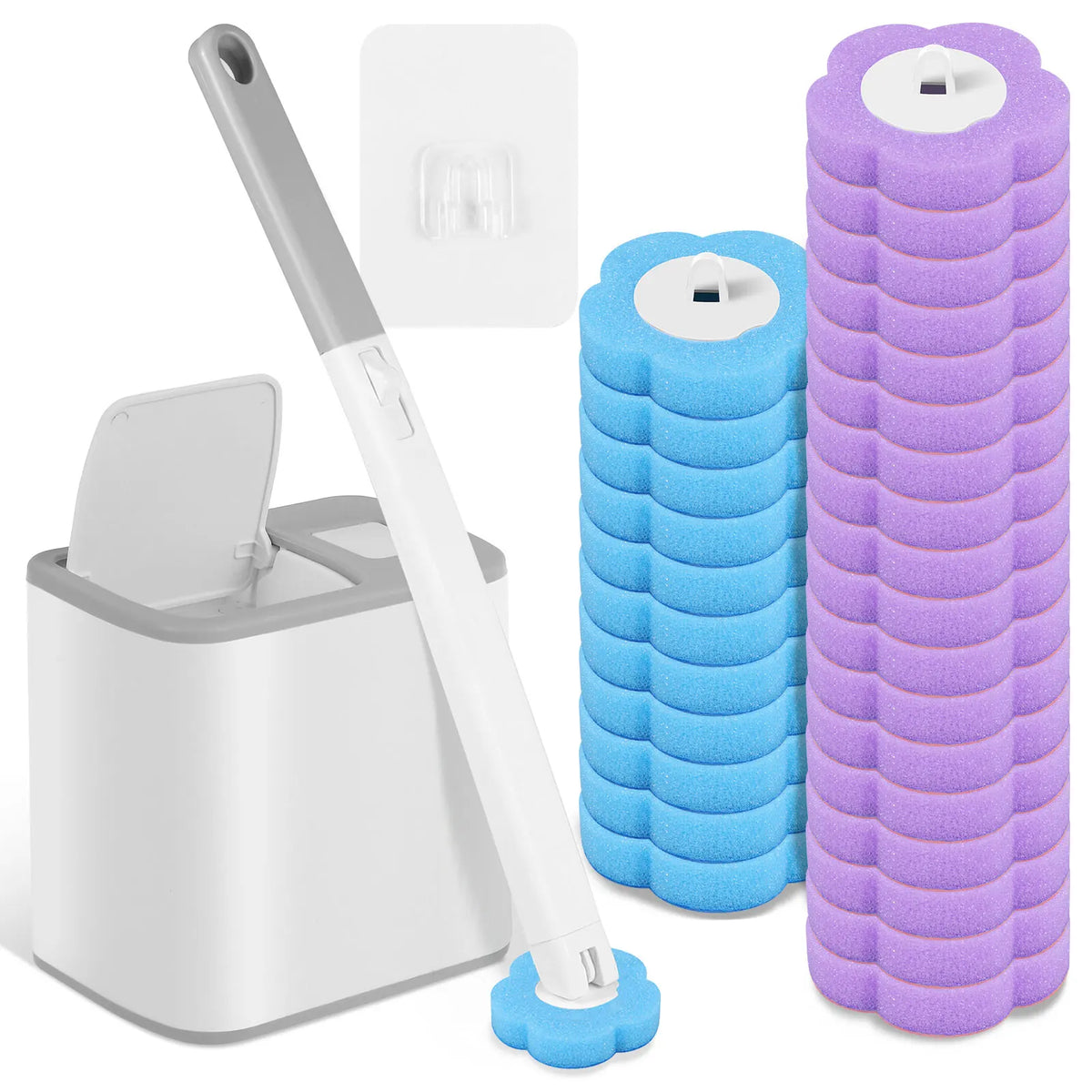 Disposable Toilet Brush Cleaning Kit with Replaceable Heads