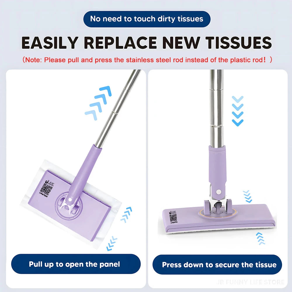 360° Rotating Flat Mop – Hands-Free Floor Cleaning Tool