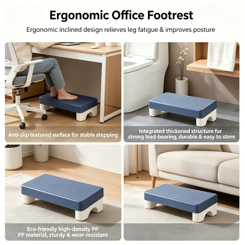 Ergonomic Under Desk Footrest – Adjustable Comfort Support for Home & Office