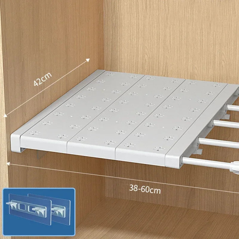 Adjustable Expandable Storage Shelf – No-Drill Closet & Wardrobe Organizer