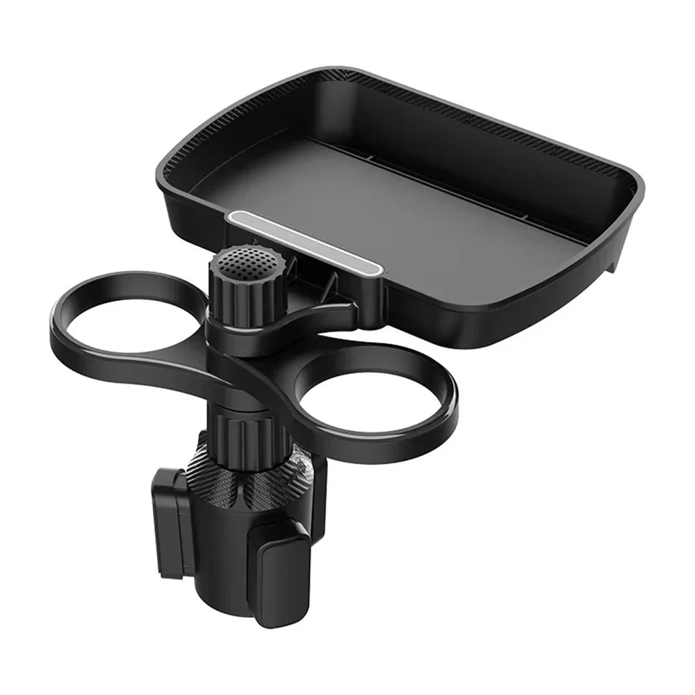 3-in-1 Car Cup Holder Expander – Dual Cup Holder & Snack Tray