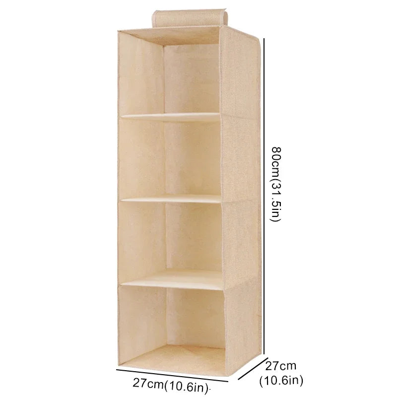 Hanging Closet Organizer with Shelves – Foldable Wardrobe Storage