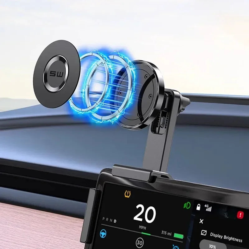Magnetic Phone Holder for Tesla – 360° Screen Mount