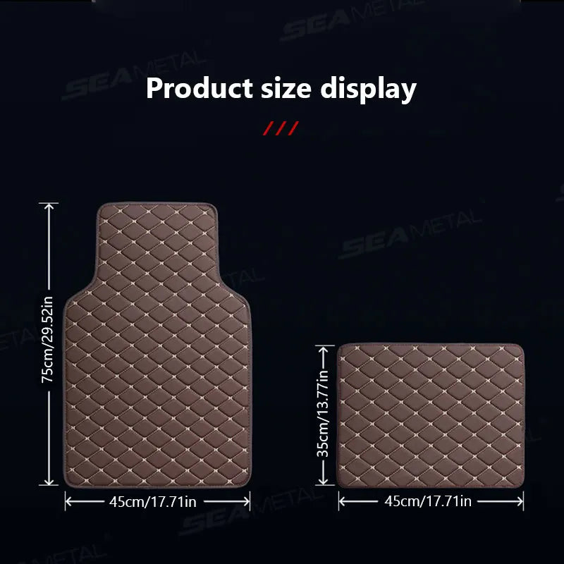 BLALION Car Floor Mats 4PCS Universal PU Waterproof Auto Foot Pad Protector Carpet Front and Rear Mats Set Interior Accessories