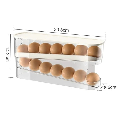 Automatic Rolling Egg Holder for Refrigerator – Space-Saving Egg Storage Organizer