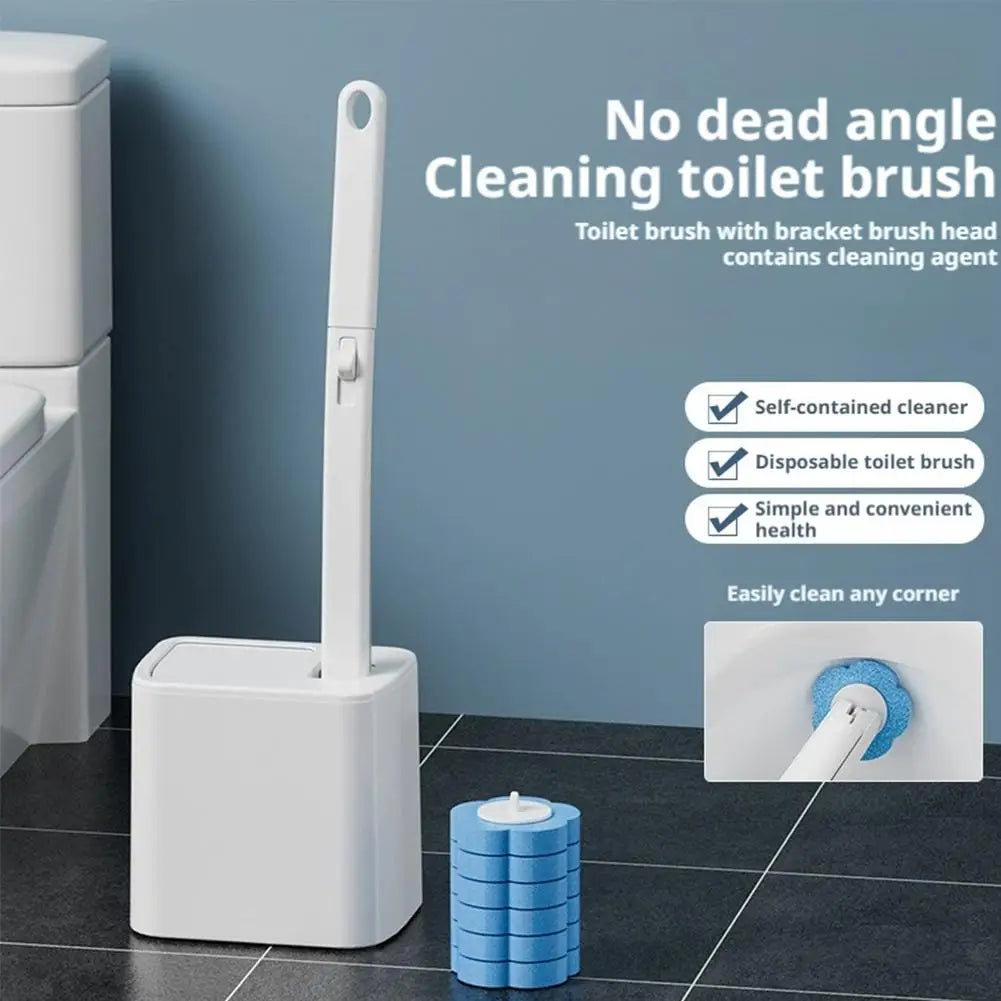 Disposable Toilet Brush Cleaning Kit with Replaceable Heads