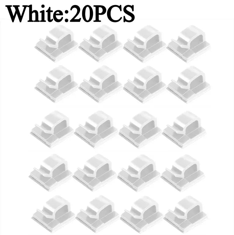 Self-Adhesive Cable Organizer Clips – Wire Management Holders for Home & Office