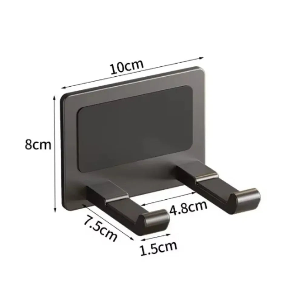 No-Drill Wall-Mounted Hair Dryer Holder – Bathroom Storage Rack
