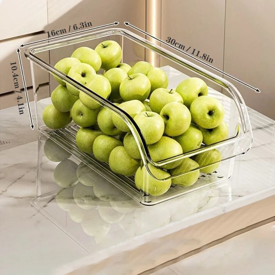 Clear Refrigerator Organizer Bins – Kitchen Food Storage Containers