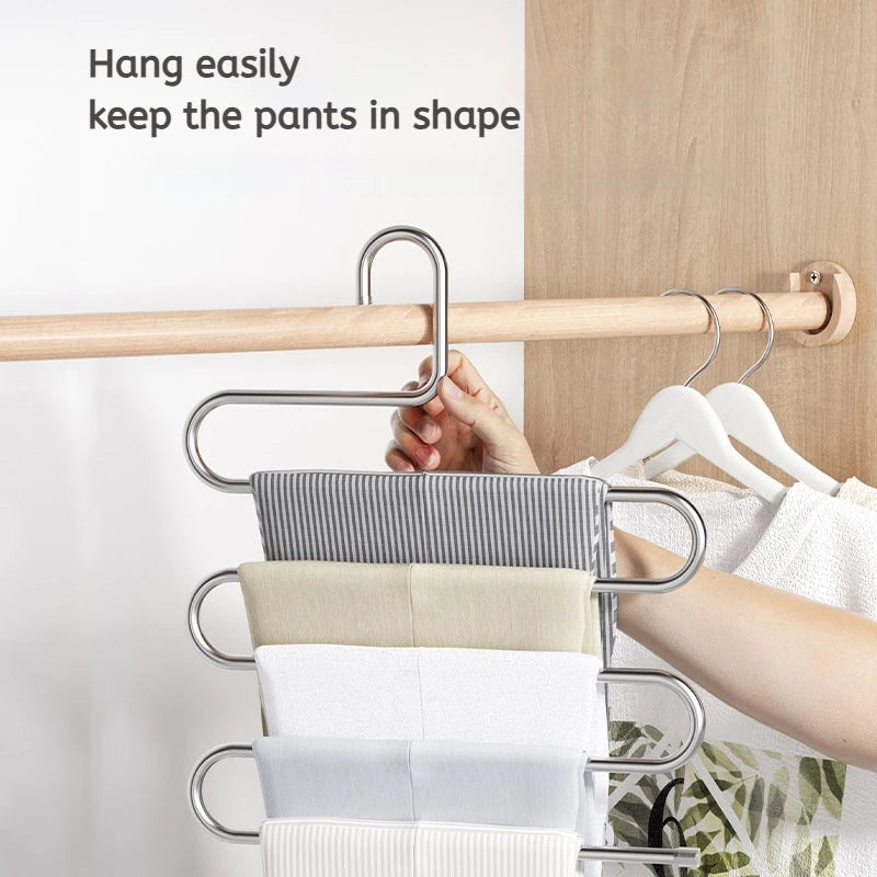 5-Tier Pants Hanger – Space-Saving Multi-Layer Closet Organizer