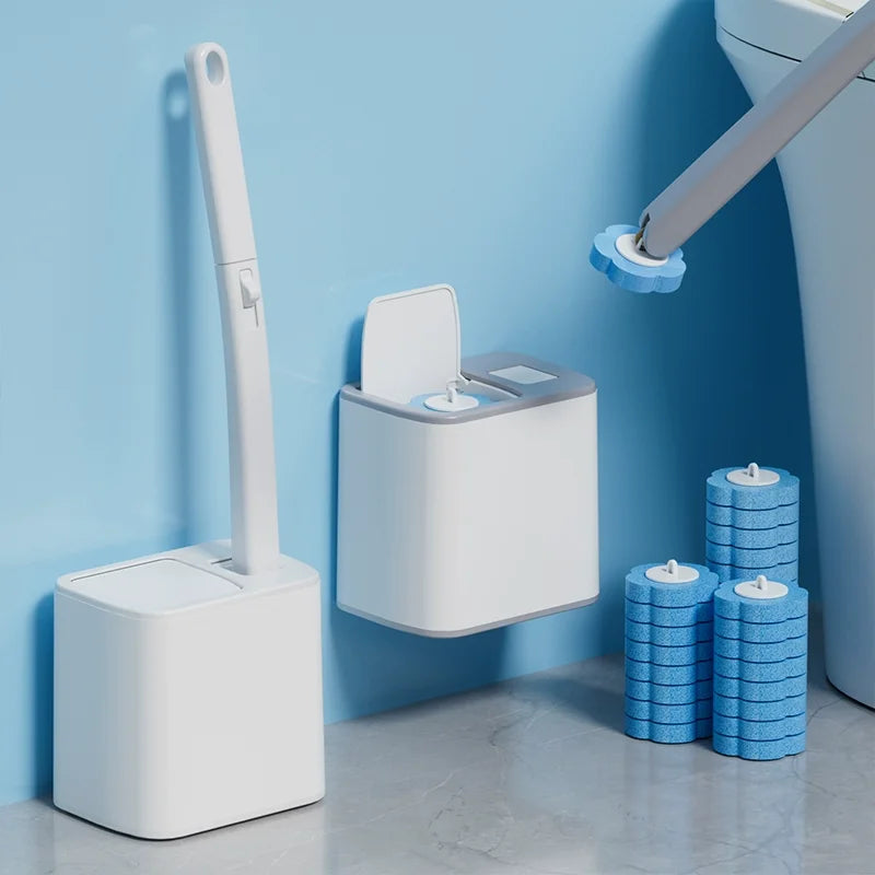 Disposable Toilet Brush Cleaning Kit with Replaceable Heads