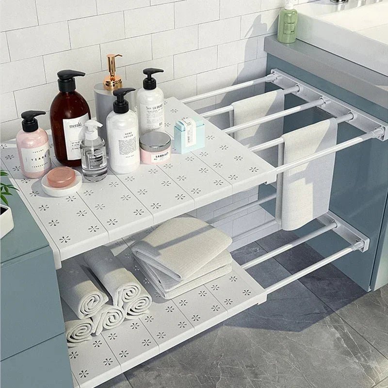 Adjustable Expandable Storage Shelf – No-Drill Closet & Wardrobe Organizer