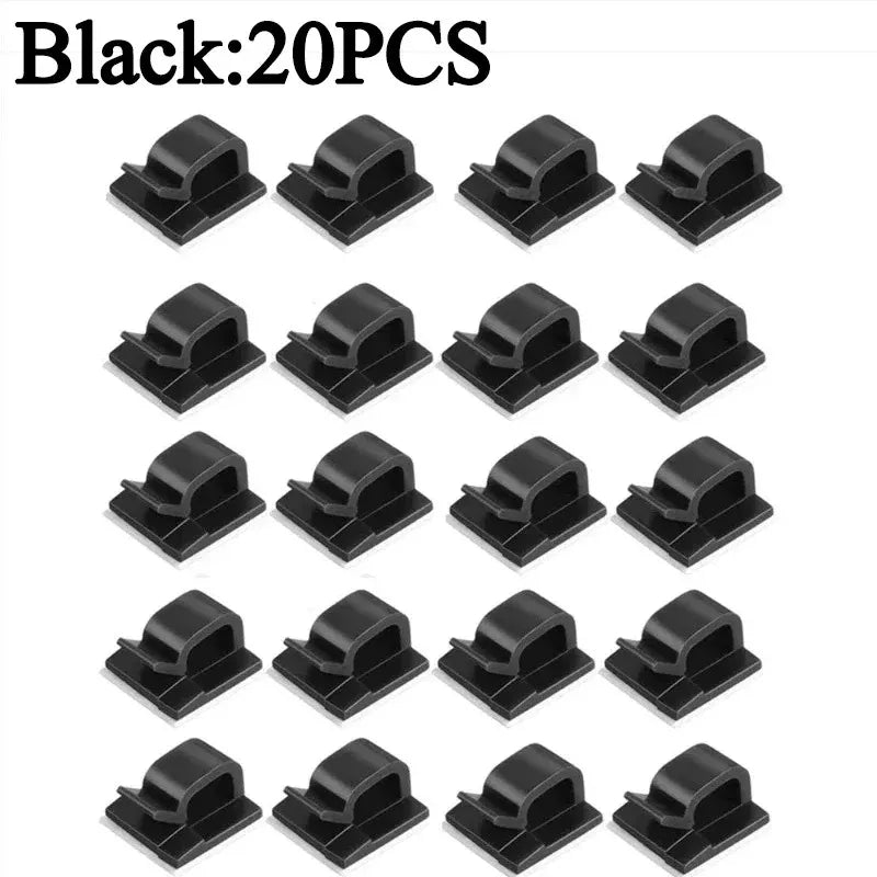 Self-Adhesive Cable Organizer Clips – Wire Management Holders for Home & Office