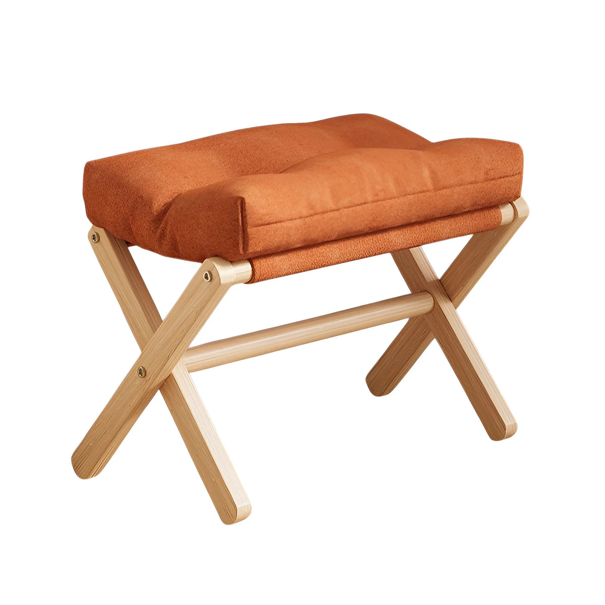 Foldable Wooden Footstool – Cushioned Home & Entryway Stool