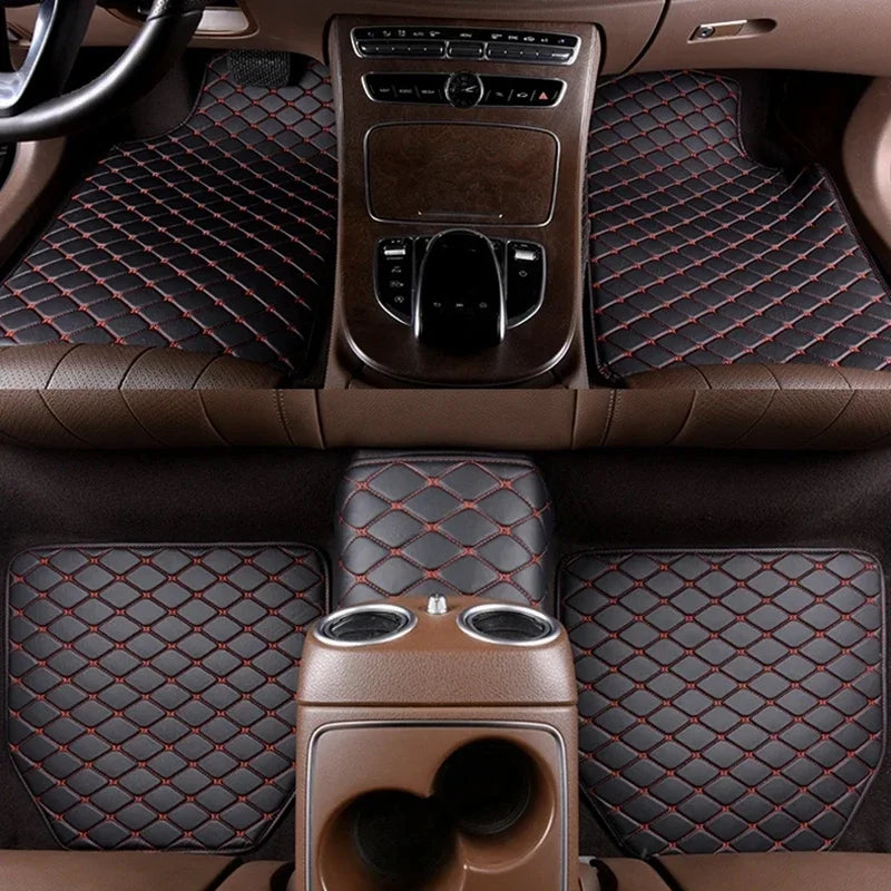 5-Piece Universal PU Leather Car Floor Mats – Waterproof Set
