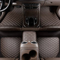 5-Piece PU Leather Car Floor Mats – Waterproof Diamond Design