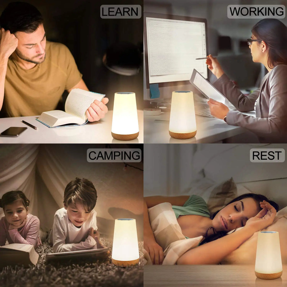 Rechargeable RGB Touch Night Light – 13 Colors with Remote Control