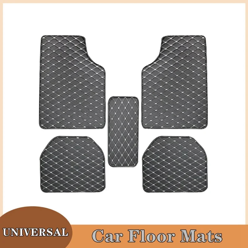 5-Piece Universal PU Leather Car Floor Mats – Waterproof Set