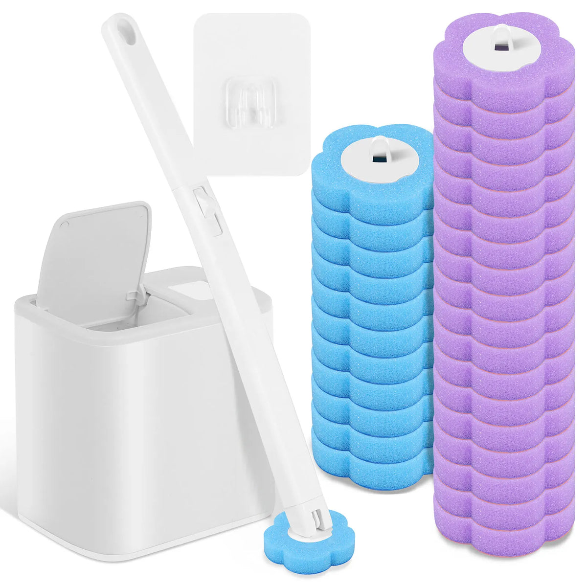 Disposable Toilet Brush Cleaning Kit with Replaceable Heads