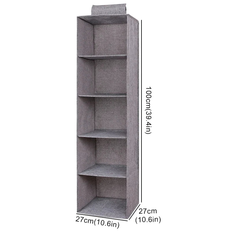 Hanging Closet Organizer with Shelves – Foldable Wardrobe Storage